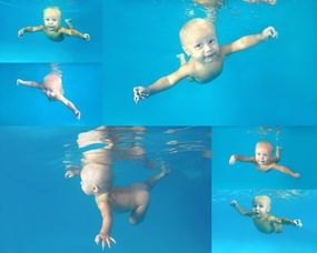 游泳的国外宝宝摄影高清图片